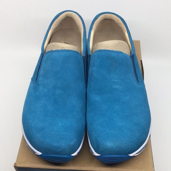 NIB Alegria Aaron Blue Suede Slip On Shoes - Size 43 EU 9.5 US (W US 13) main image 4